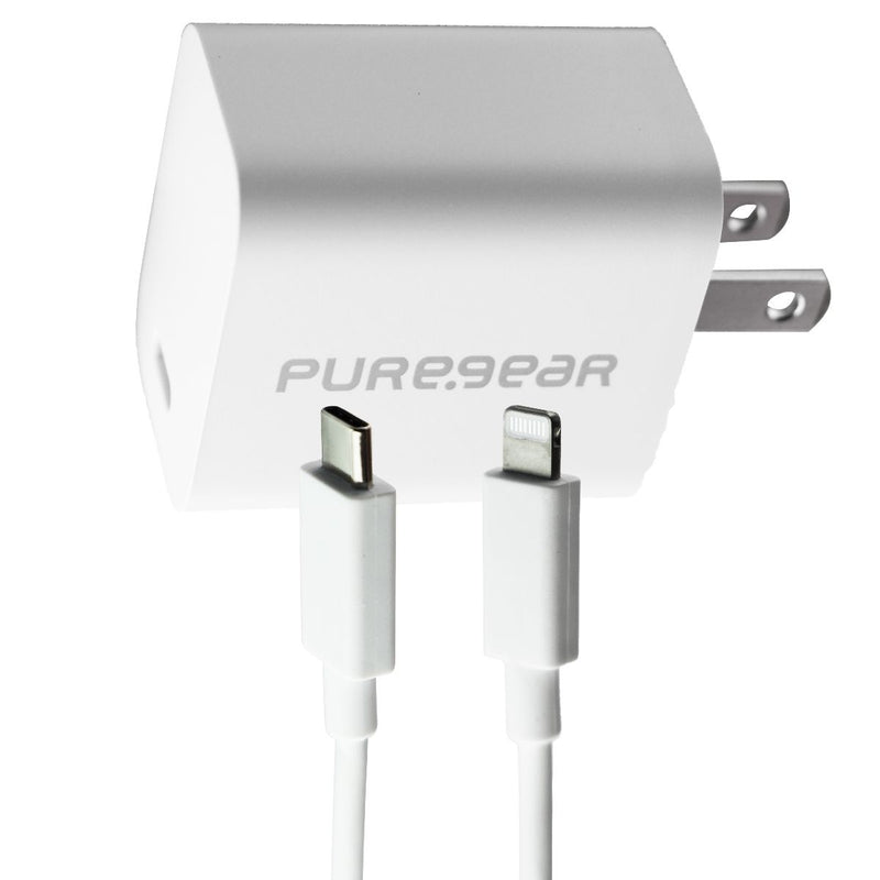PureGear 20-Watt LightSpeed USB-C Wall Charger with MFi Cable for iPhone - White