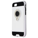 Maetek Case with Finger Ring for iPhone SE (2nd Gen) & iPhone 8/7 - White/Black