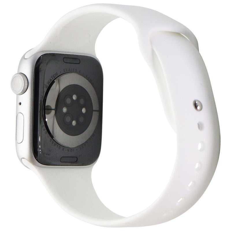 Apple Watch Series 6 (GPS Only) - 44mm Silver Aluminum/White Sport Band (A2292)
