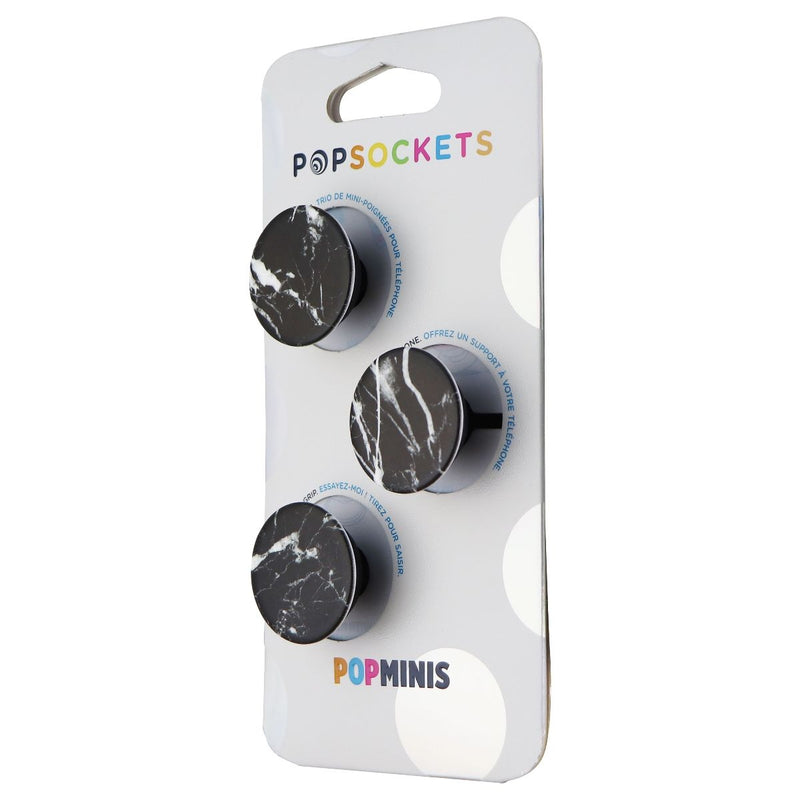 PopSockets PopMinis Mini Grips for Phones & Tablets (3 Pack) - Black Marble
