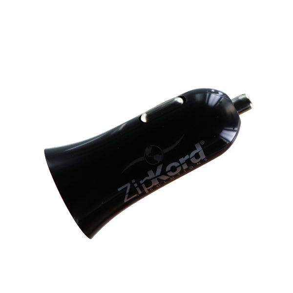 ZipKord Universal 3.4-Amp Car Charger with Dual USB Charging Ports - Black