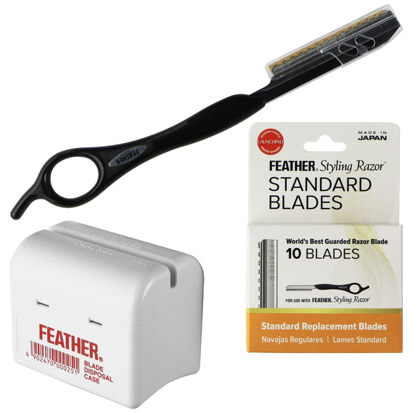 Feather Styling Razor Kit - Black / Silver - Feather - Simple Cell Shop, Free shipping from Maryland!