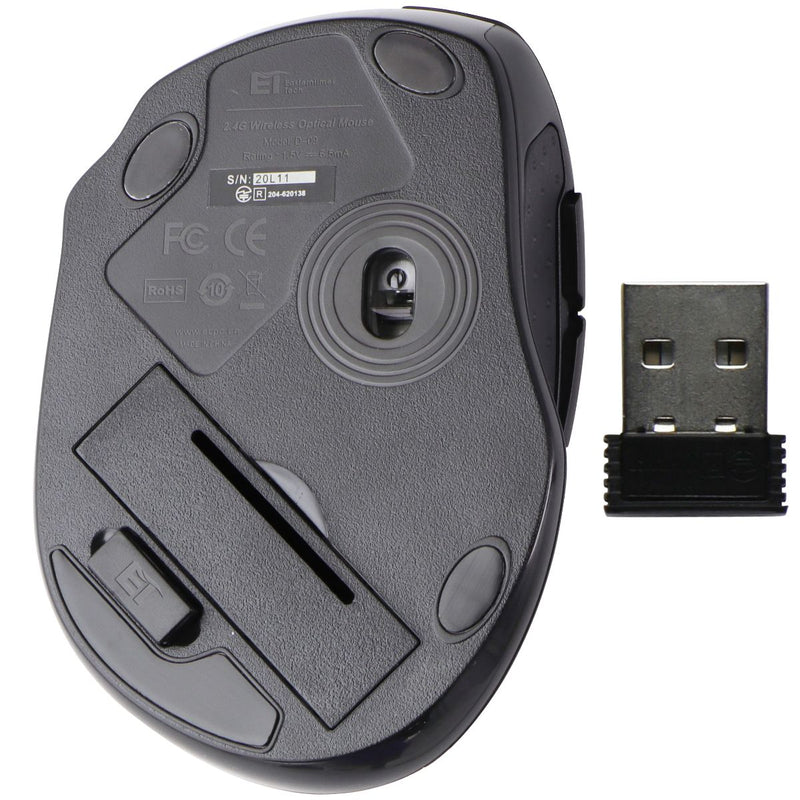 HOTWEEMS Wireless D-09 5-Level Computer Mouse USB Cordless Mouse - Stormy Black