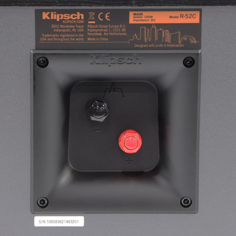 Klipsch R-52C Center Channel Speaker with Dual 5.25-in Woofers