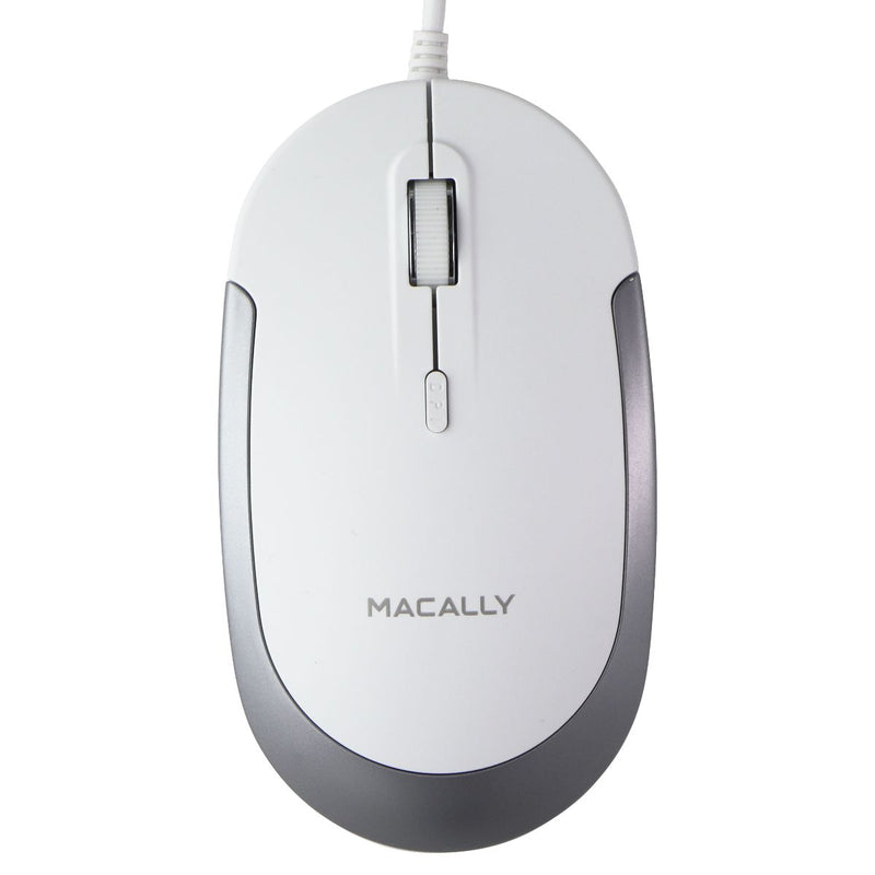Macally (5-ft) USB Wired 3-Button Silent Mouse for Mac/PC - (DYNAMOUSE) White