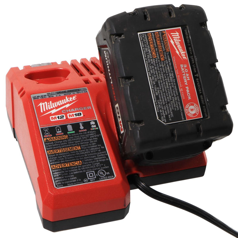 Milwaukee M18 Red Lithium XC (3.0 AH) Battery Pack and Charger (M12 / M18)