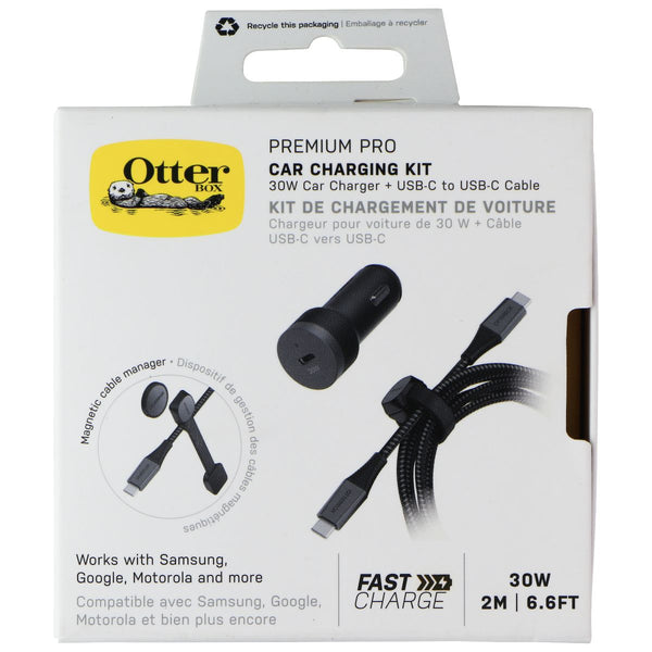 OtterBox (6.6Ft) Premium Pro USB-C to USB-C Car Charging Kit (30W) - Black