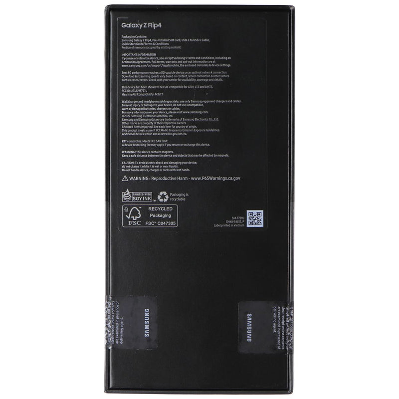 Samsung Galaxy Z Flip4 (6.7-inch) (SM-F721U) Verizon - 256GB / Bora Purple