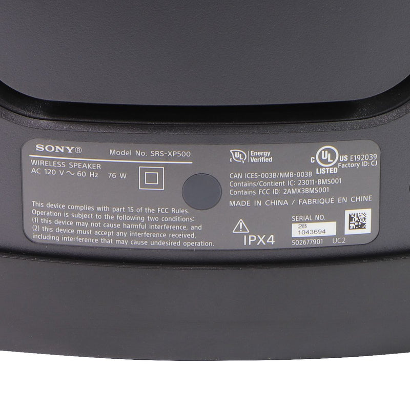 Sony XP500 Portable Wireless Karaoke IPX4 Water Resistant Speaker - Black