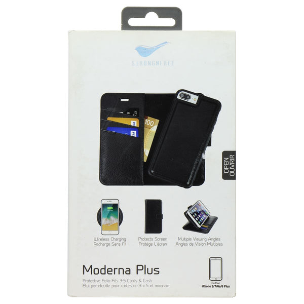 StrongNFree Moderna Plus 2-in-1 Wallet Case for iPhone 8 Plus/7 Plus - Black - StrongNFree - Simple Cell Shop, Free shipping from Maryland!