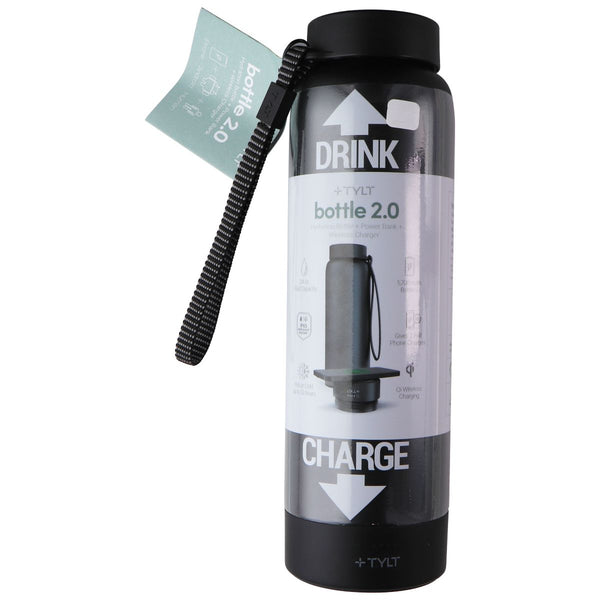TYLT Bottle 2 Hydration Bottle, Power Bank, Wireless Charger - Black