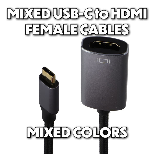 Mixed & Generic USB-C to HDMI Female Adapter Cables - Mixed Color/Style