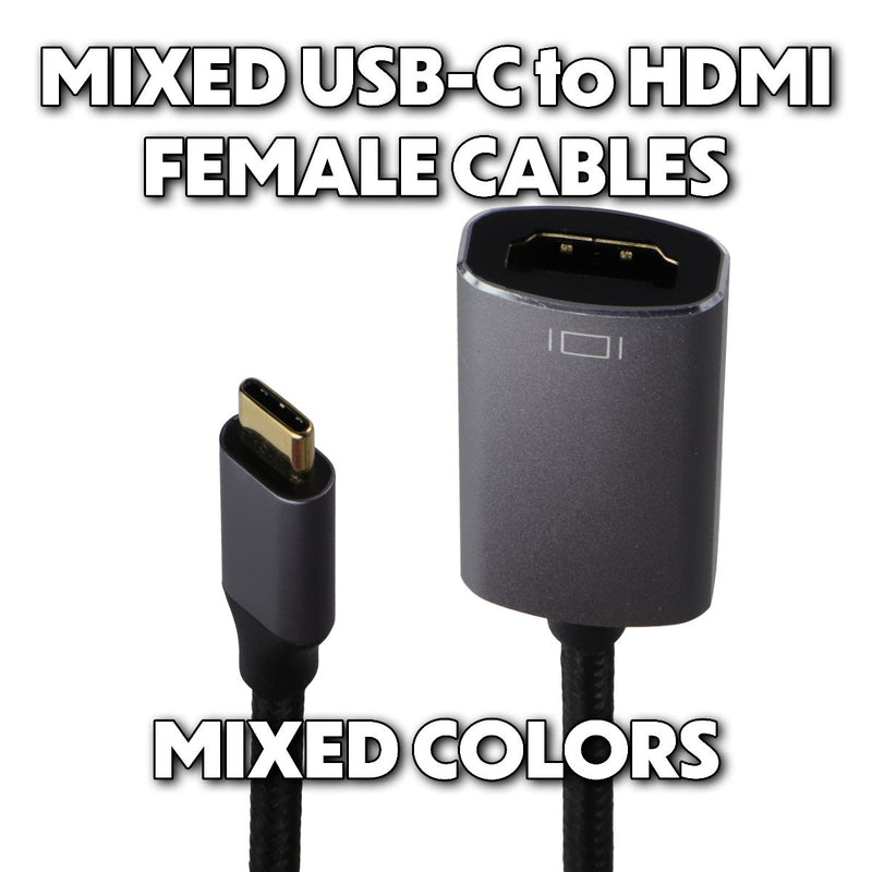 Mixed & Generic USB-C to HDMI Female Adapter Cables - Mixed Color/Style