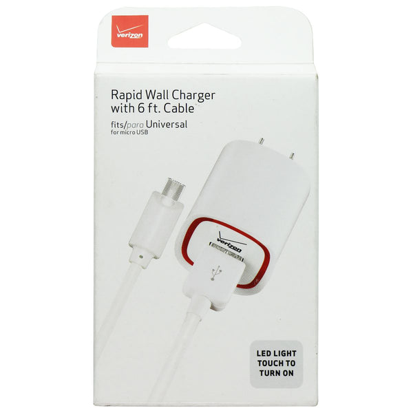 Verizon Rapid Wall charger with (6-Ft) Micro-USB LED Cable - White