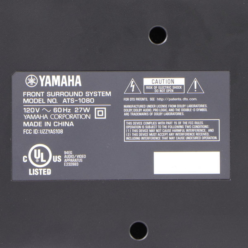 YAMAHA 35-in Bluetooth Soundbar with Dual Built-in Subwoofers - Black (ATS-1080)