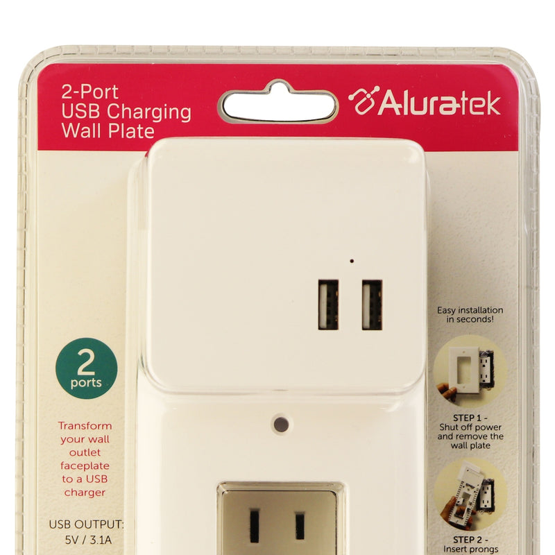 Aluratek ( AUWCS02FS ) 3.1A Dual USB Charger for Outlet - White - Aluratek - Simple Cell Shop, Free shipping from Maryland!