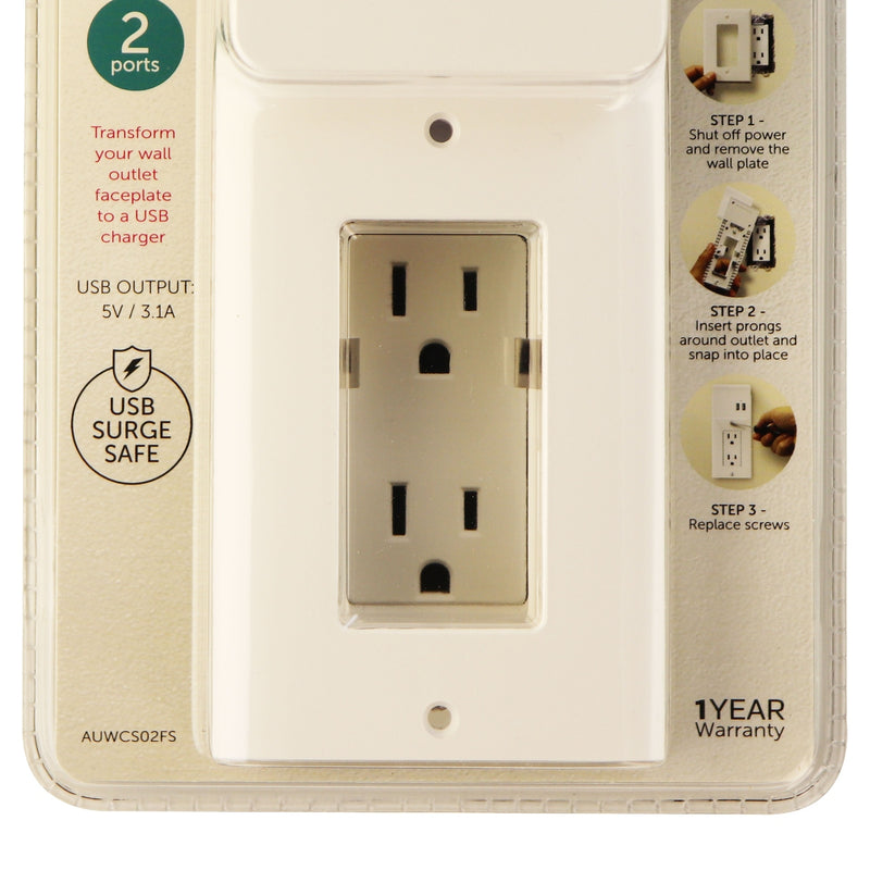 Aluratek ( AUWCS02FS ) 3.1A Dual USB Charger for Outlet - White - Aluratek - Simple Cell Shop, Free shipping from Maryland!
