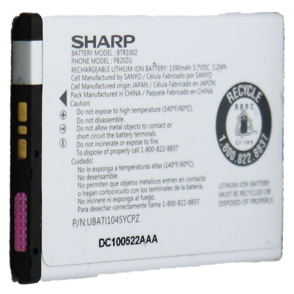 Sharp Rechargeable 3.7V 1390mAh Battery (BTR1002) / PB20ZU - SHARP - Simple Cell Shop, Free shipping from Maryland!