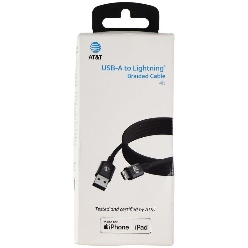 AT&T (4-Foot) Braided USB MFi Cable for iPhone/iPad - Black - AT&T - Simple Cell Shop, Free shipping from Maryland!