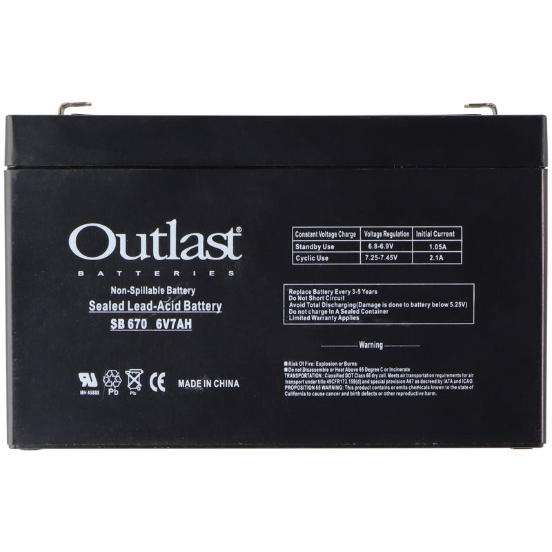 Outlast (6V/7Ah) SLA Replacement Battery for Kids Ride on Toy (SB-670) - Outlast - Simple Cell Shop, Free shipping from Maryland!