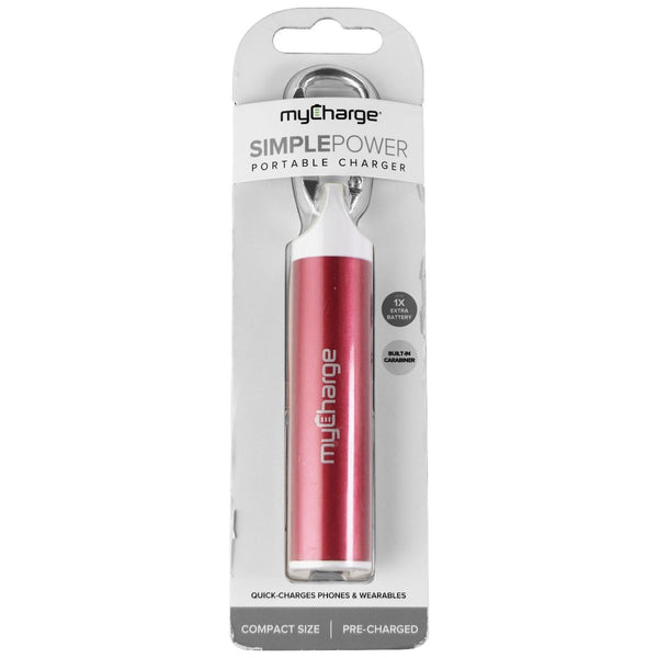 myCharge Simple Power Portable 2,200mAh USB Charger with Carabiner - Red - myCharge - Simple Cell Shop, Free shipping from Maryland!