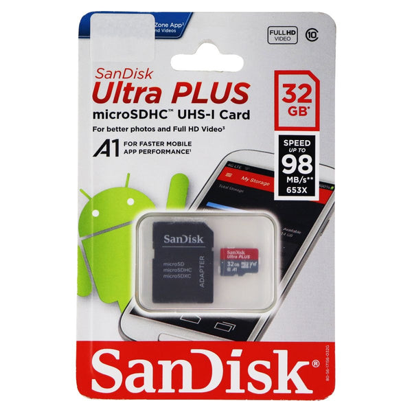 SanDisk Ultra Plus Series microSDHC UHS-I (32GB) 80MB/s Memory Card with Adapter - SanDisk - Simple Cell Shop, Free shipping from Maryland!