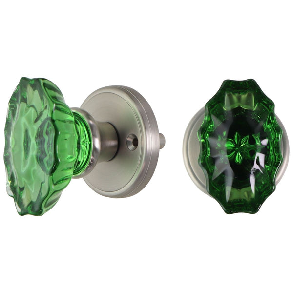SHINY HANDLES Door Knob Set - Emerald Green / Silver - SHINY HANDLES - Simple Cell Shop, Free shipping from Maryland!