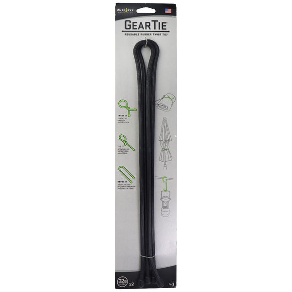 Nite Ize GearTie Reusable Rubber (32-inch) Twist Tie - Black (2 Pack) - Nite Ize - Simple Cell Shop, Free shipping from Maryland!