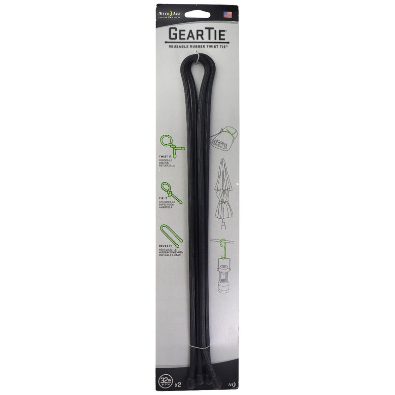 Nite Ize GearTie Reusable Rubber (32-inch) Twist Tie - Black (2 Pack) - Nite Ize - Simple Cell Shop, Free shipping from Maryland!