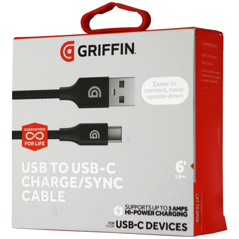 Griffin Premium 6-Ft (USB-C) to USB Charge & Sync Braided Cable - Black - Griffin - Simple Cell Shop, Free shipping from Maryland!