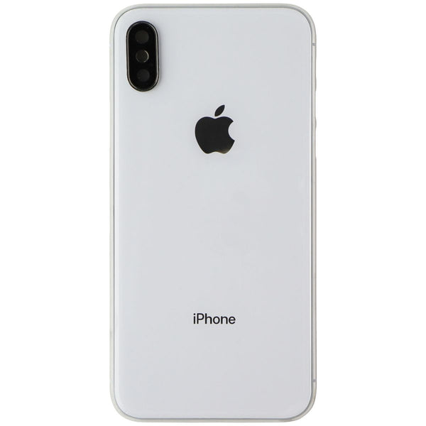 Repair Part - Back Glass with Frame + Cam Glass for iPhone X - Silver/White