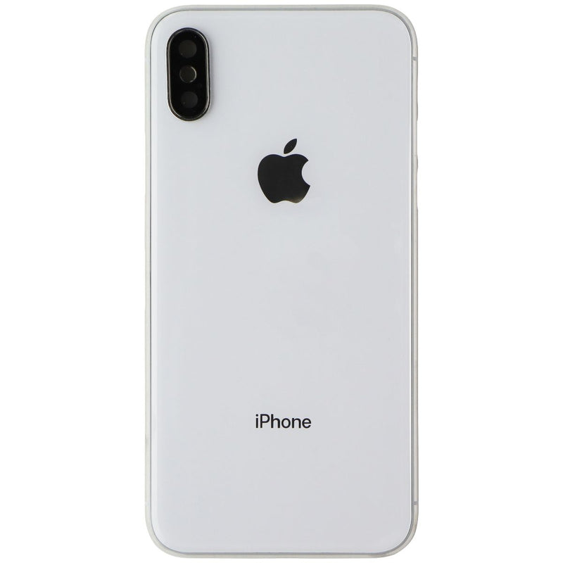 Repair Part - Back Glass with Frame + Cam Glass for iPhone X - Silver/White