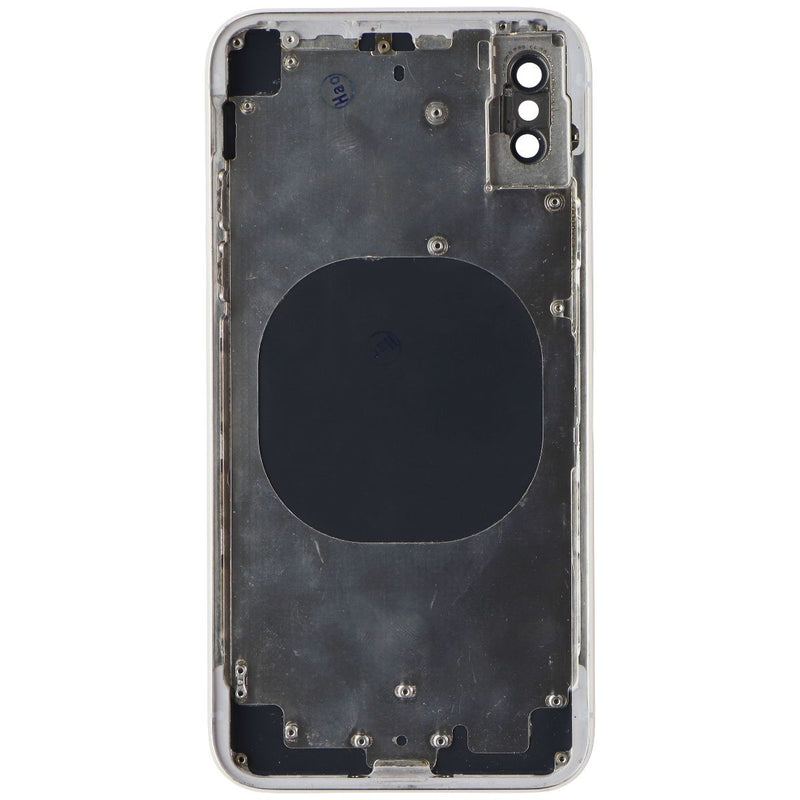 Repair Part - Back Glass with Frame + Cam Glass for iPhone X - Silver/White