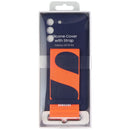 Samsung Silicone Cover Case with Strap for Galaxy S21 FE (5G) - Navy/Orange - Samsung - Simple Cell Shop, Free shipping from Maryland!