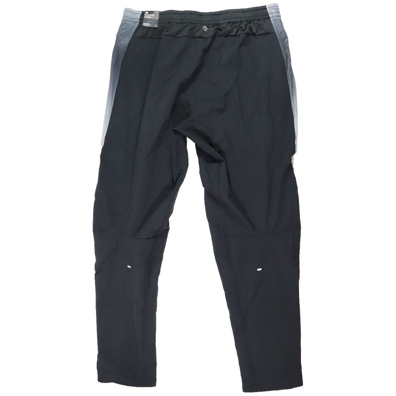 Adidas Regular Fit Mens Tapered Leg Full-Length Running Pants Black/Gray (Large)