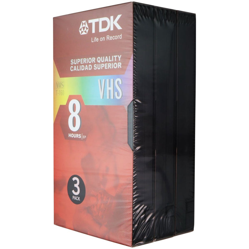 TDK T-160 VHS Tapes 8 Hour Recording Time EP - Black (3 Pack) - TDK - Simple Cell Shop, Free shipping from Maryland!