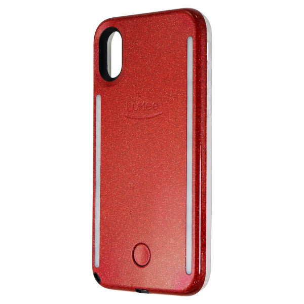 LuMee Duo Series LED Selfie Case for iPhone Xs & iPhone X - Red Glitter - LuMee - Simple Cell Shop, Free shipping from Maryland!