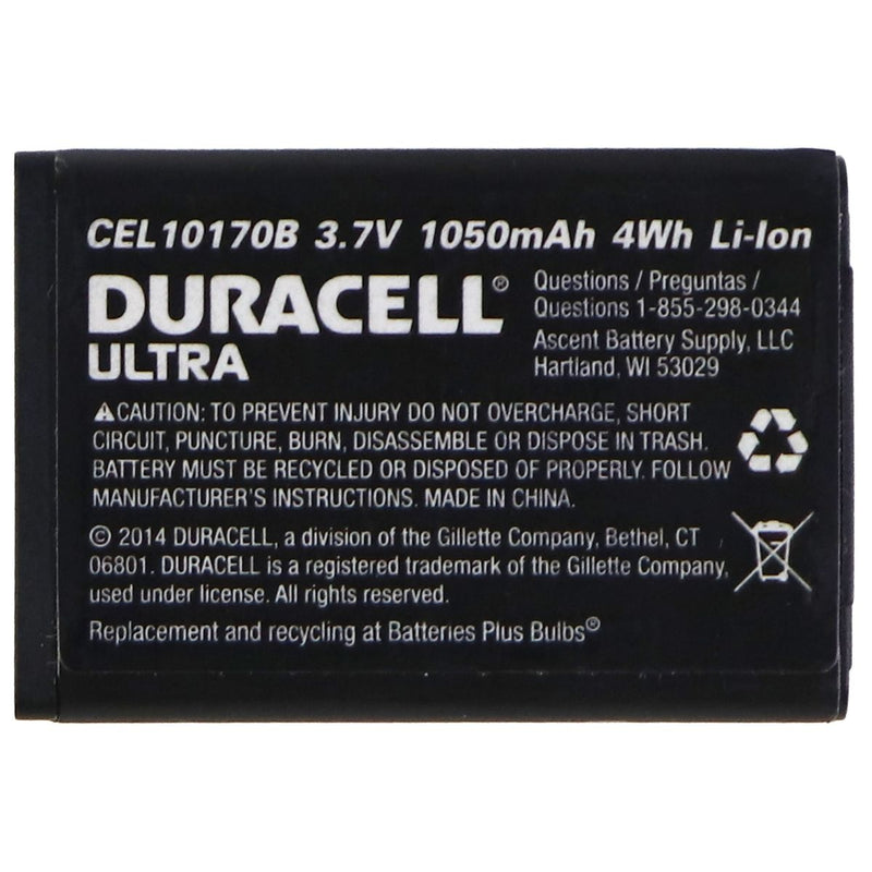 Duracell Ultra 3.7V Rechargeable 1050mAh Battery - Black (CEL10170B) - Duracell - Simple Cell Shop, Free shipping from Maryland!