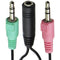 PC Audio Breakout (Speaker and Microphone) Cable for Headsets - Black/Pink/Green - Unbranded - Simple Cell Shop, Free shipping from Maryland!