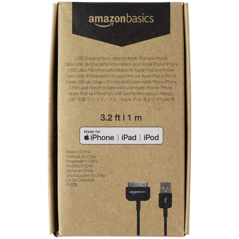 Amazon Basics 30-Pin to USB Charging Cable for iPhone 4, iPod iPad 3rd Gen Black - Amazon Basics - Simple Cell Shop, Free shipping from Maryland!
