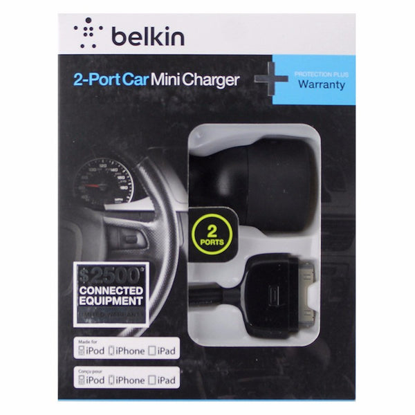 Belkin 2 Port Car Mini Charging Adapter with Apple 30-Pin Cable F5L102TT Black - Belkin - Simple Cell Shop, Free shipping from Maryland!
