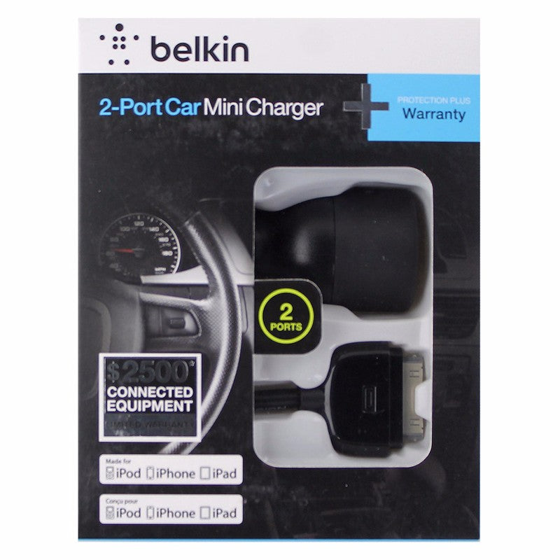 Belkin 2 Port Car Mini Charging Adapter with Apple 30-Pin Cable F5L102TT Black - Belkin - Simple Cell Shop, Free shipping from Maryland!