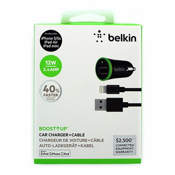 Belkin 2.4 Amp Boost Up Car Charger for All iPhone 5 and 6 Models Black - Belkin - Simple Cell Shop, Free shipping from Maryland!