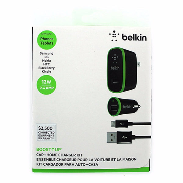 Belkin (F8M895tt04-BLKP) 12W 2.4A 4ft Car+Home Charger for Micro-USB Devices - B - Belkin - Simple Cell Shop, Free shipping from Maryland!