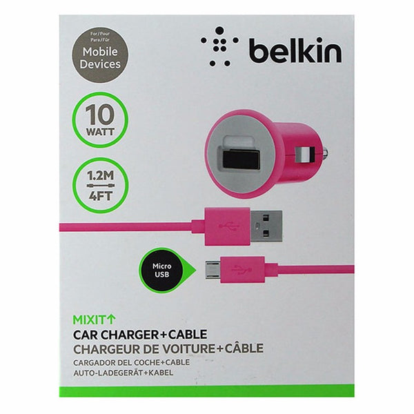 Belkin Mixit Car Adapter with Micro USB Cable 2.1A / 10W / 4 Ft - Pink - Belkin - Simple Cell Shop, Free shipping from Maryland!