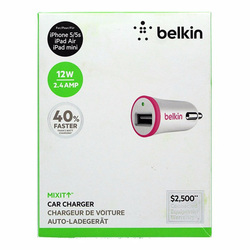 Belkin (F8J054btPNK) 2.4A Car Adapter   - White and Pink - Belkin - Simple Cell Shop, Free shipping from Maryland!