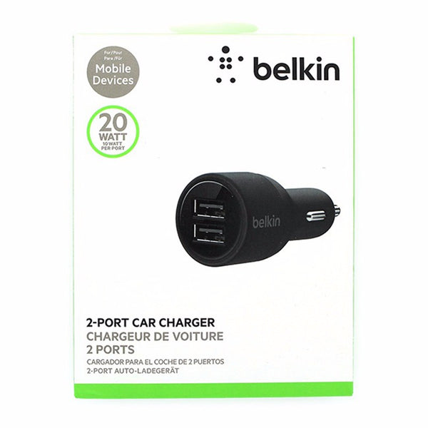 Belkin (F8J109btBLK) 20 Watt 2 Port Car Charger Adapter - Black - Belkin - Simple Cell Shop, Free shipping from Maryland!