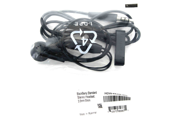 Blackberry Jack Z10 Playbook USA Wired Earbuds Black *HDW-44306-003 - Blackberry - Simple Cell Shop, Free shipping from Maryland!