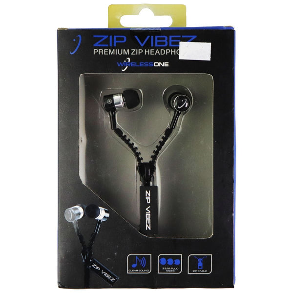 Wireless One Zip Vibez Premium Stereo Headset - Black / Zipper - Wireless One - Simple Cell Shop, Free shipping from Maryland!