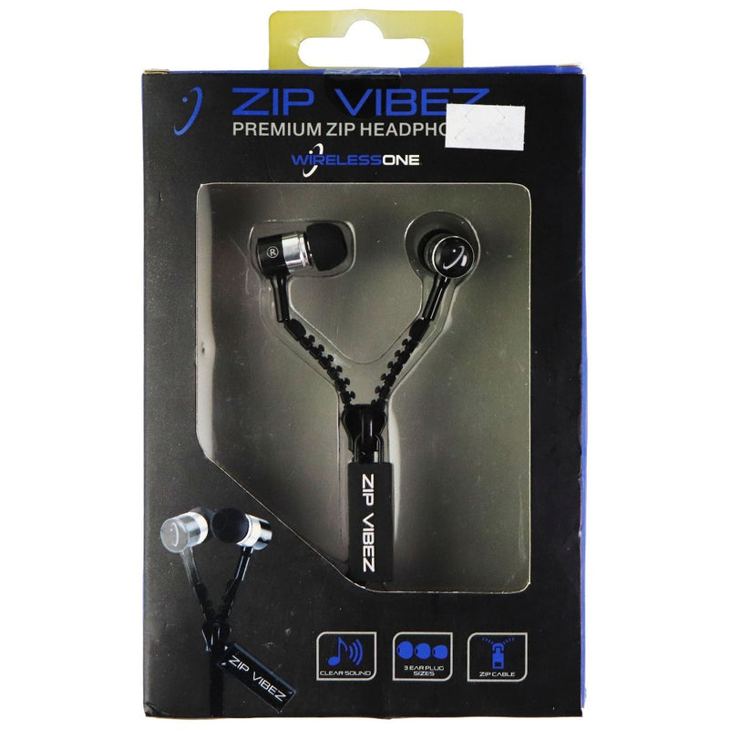 Wireless One Zip Vibez Premium Stereo Headset - Black / Zipper - Wireless One - Simple Cell Shop, Free shipping from Maryland!